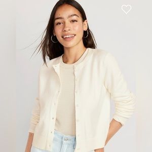 Old Navy SoSoft Cropped Cardigan Sweater for Women, Creme De La Creme, Petite XL